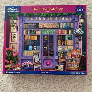 White Mountain The Little Book Shop Puzzle - Purple and Yellow